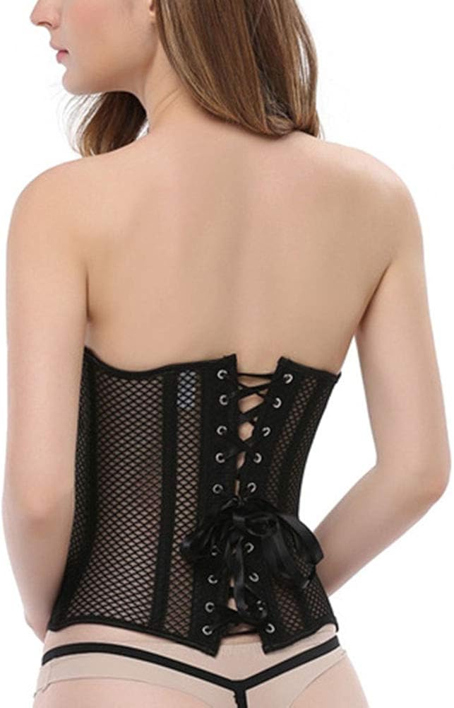 Corset Satin Overbust Lace up Busiter Shapewear Outfit: Clothing