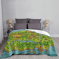 Stardew Valley Map Throw Blanket Soft Warm Bed