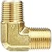 Anderson Metals - 06230-06 Brass Pipe Fitting, 90 Degree Forged Elbow, 3/8