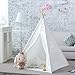 Dako Living Kids Teepee White, 100% Natural Cotton Canvas Teepee Tent for Kids, Comes with Carrying Bag and Floor Mat
