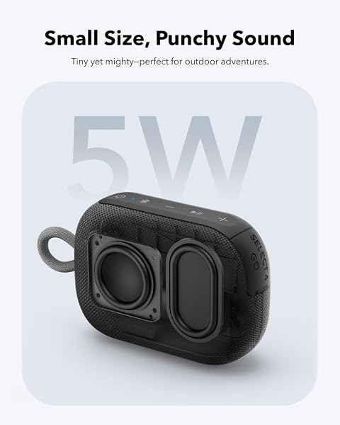SOUNDCORE SELECT 4 GO BLUETOOTH SHOWER SPEAKER BY ANKER, IP67 WATERPROOF/DUSTPROOF, ULTRA-PORTABLE SPEAKER, WIRELESS, 20H PLAYTIME, FLOATABLE, POWERFUL SOUND, ELECTRONICS FOR OUTDOORS/HOME/TRAVEL