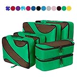 6 Set Packing Cubes,3 Various Sizes Travel Luggage Packing Organizers (Lime Green)