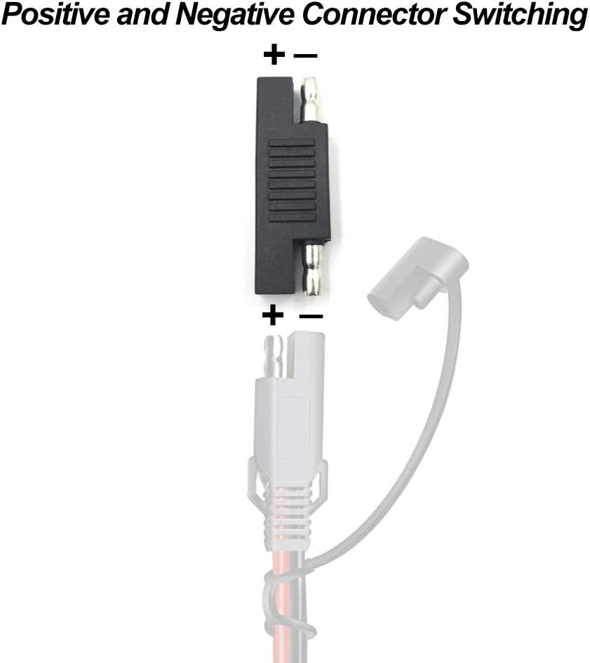 iMESTOU SAE to SAE Polarity Reverse Adapter Connectors SAE Quick Disconnect Extension Cable Plugs for Solar Panel Battery Power Charger - Image 3