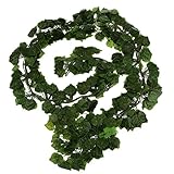 Artificial Ivy Vine Fake Hanging Plant Leaves Garland Home Garden Wall Decoration Wedding Garlands Poison Ivy Costume Wedding Decor 12pcs