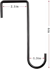 Maridergo 6 Pcs Fence Hooks Heavy Duty Steel Plant Hanger 15.4cm Black view 2