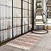 Bohemian Cotton Area Rug 2' x 4.3', KIMODE Woven Fringe Throw Rugs Print Tassel Geometric Welcome Door Mat Machine Washable Indoor outdoor Floor Runner Rug for Porch Kitchen Bathroom Living Room