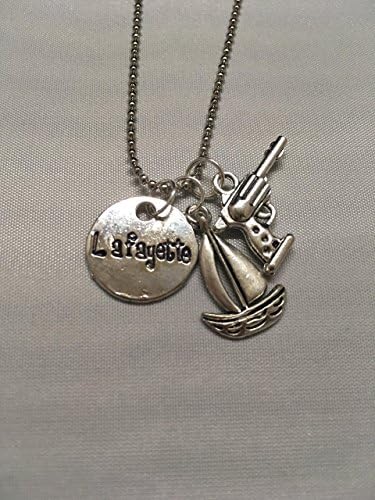 Lafayette Hamilton Hand Stamped Necklace Guns and ships necklace Broadway Musical Necklace