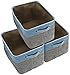 Sorbus Cubby Storage Organizer 15 Inch - Big Sturdy Collapsible Storage Bins with Dual Handles - Foldable Baskets for Organizing - Decorative Storage Bins for Shelves at Home & Office - 3 Pack| Aqua