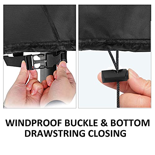 MALNEOO Fire Pit Cover Round Fits 28/30/32/34 Inch Fire Bowl, Heavy Duty 420D Polyester with Thick PVC Coating, Full Coverage Patio Outdoor Waterproof, Dustproof FirePit Covers, 34\