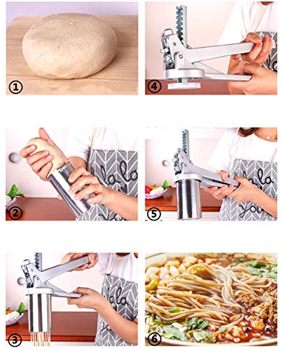 VolksRose Stainless Steel Noodle Maker with 7 Models, Manual Pasta Maker, Fresh Noodles Press Pasta Spaghetti Making Machine, Vegetable Fruit Juicer Kitchen Tool Accessories #3 - Thumbnail 4