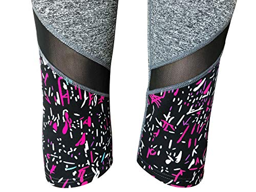 Women Gym Yoga Workout Activewear Set 2 Pieces Top Leggings Sportswear Tracksuit Set (S/M = US 4-8, 02 Grey Mix)
