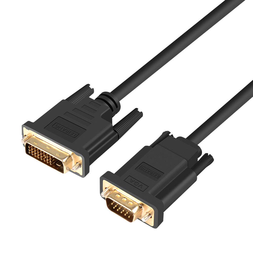 ELUTENG DVI-D Cable 24+1 Male to Male 1080P DVI to VGA Adapter Digital Video Cable DVI VGA Converter 2M Gold Plated Compatible for Desktop HD DVD Laptop Projector TV