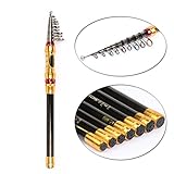 Shelure Telescopic Fishing Rod, Short, Carbon Fibre, Retractable Fishing Pole, Saltwater/ Freshwater, Spinning Poles in Various Sizes