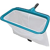 POOLWHALE Pool Skimmer Leaf Rake Net, Fine Mesh Deep Nylon Bag (No Pole) | 17.5" Double Layer Pool Nets, Weight Tab, Swimming Cleaning Tools for Removing Inground &amp; Above Ground Pool Leaves, Debris
