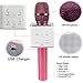 Mic 3-in-1 Bluetooth Magic Karaoke Machine Wireless Microphones Handheld Speaker For Apple iPhone Android Smartphone PC Music Playing Singing Home KTV (Q7 Pink)