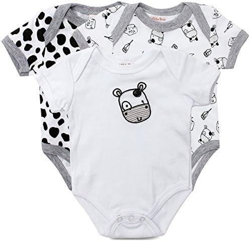 Siteluoyi Baby Bodysuits Newborn Cotton Short Sleeve Unisex Onesies 3-Pack
