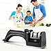 Knife Sharpener, Professional Kitchen Knife Sharpener, 2-Stage Steel Diamond Coated Sharpening Wheel System, Non-slip Steel Base Chef Choice Knife Sharpening Kit, Easy to Use and Safe (Black)