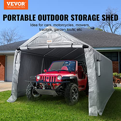 VEVOR Portable Shed Outdoor Storage Shelter, 10 X 10 X 8.5 Ft Heavy