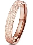 FIBO STEEL 4MM Titanium Womens Rings for Girls Wedding Engagement Rings, Size 4.5-10
