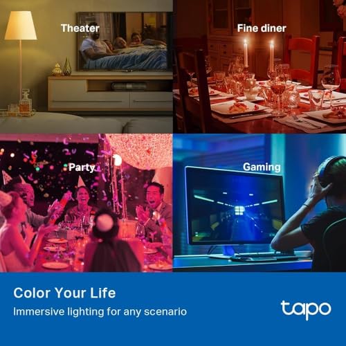 Tapo L530B (2-Pack) Smart Bulb, B22 Colour Changing Light Bulb, Alexa Light Bulbs, LED Light Bulb,8.7W (60W), Dimmable, Schedule & Timer, Energy Saving, App Remote Control, Google Voice Control
