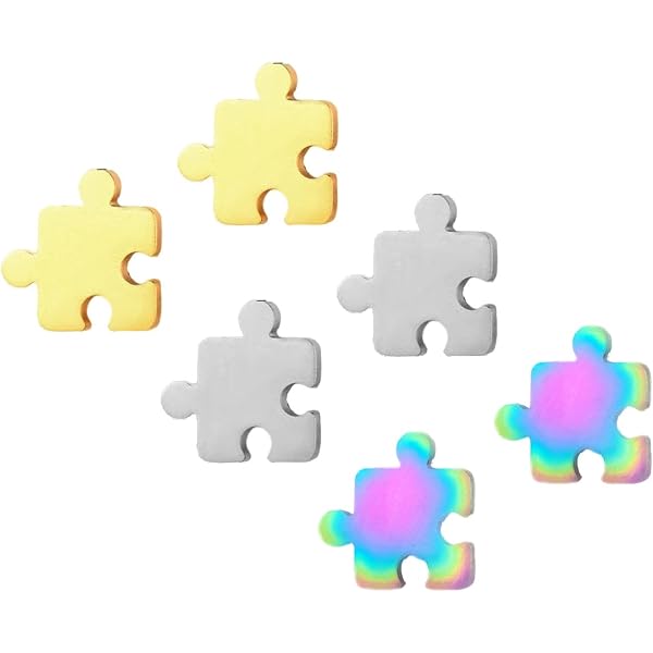 Fundraising For A Cause | Brightly Colored Autism Puzzle Piece Hanging Earrings U2013 Cute Autism/Asperger's Puzzle Piece Earrings For Fundraising, Resell, Or Gift-Giving (1 Pair