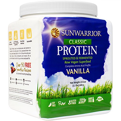 Sunwarrior Classic Wholegrain Brown Rice Protein Powder, Vanilla 1.1 lbs