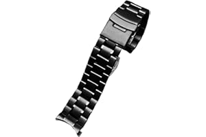 MNVHFDFI Compatible With Seiko Citizen Casio Curved End Stainless Steel Strap Men 20mm 22mm Metal Watchband Watch Chain Brace