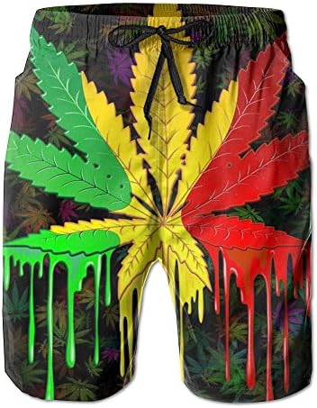 Comfortable Men Sand Beach Pants Summer Surfer Water Dry Family Swimming Drawstring Burning Maple Leaf Board Shorts Pockets Jams
