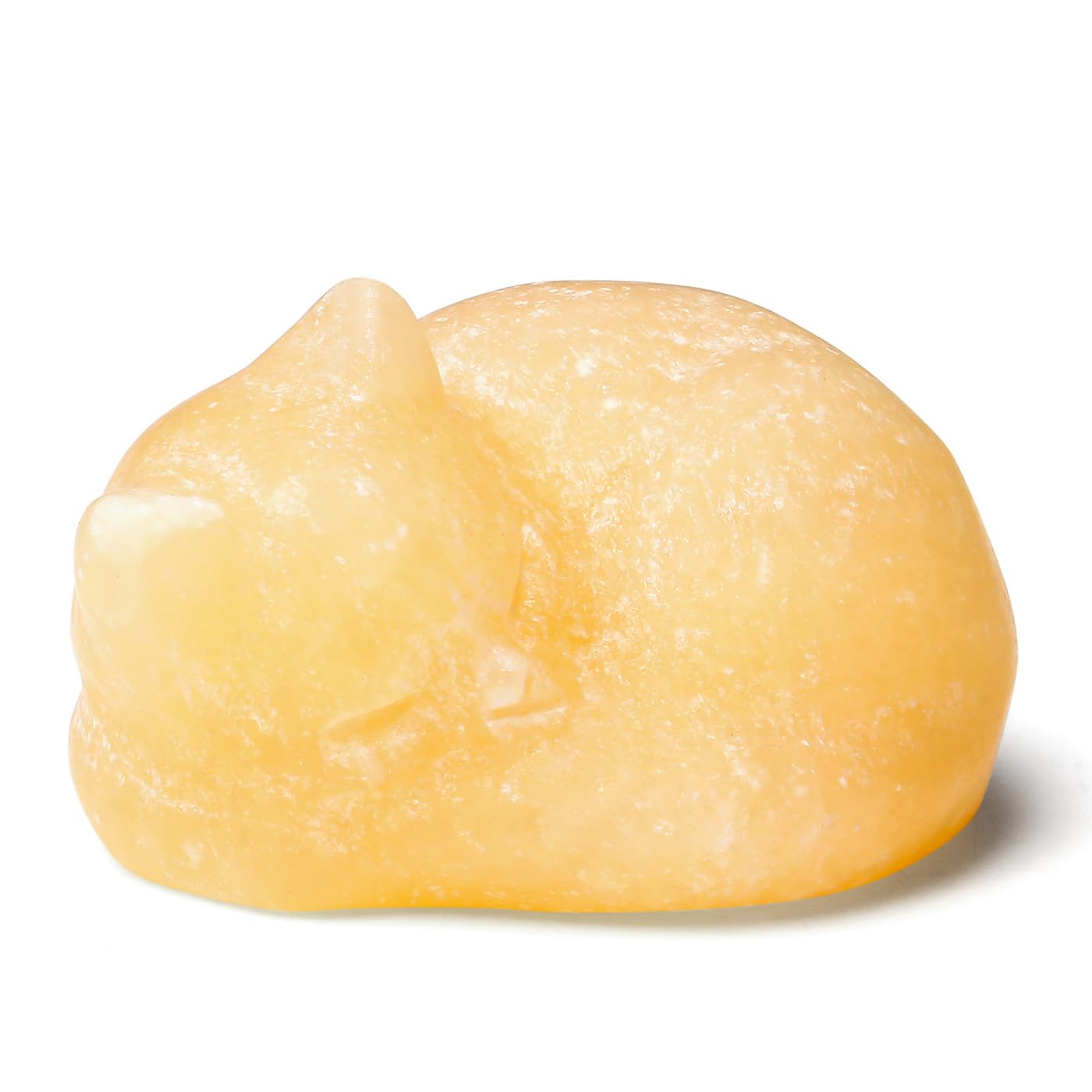 XIANNVXI Cute Yellow Sleeping Cat Ornament Figurine Statue for Cat Lovers,38mm Fancy Calcite Crystal Ornaments for Living Room