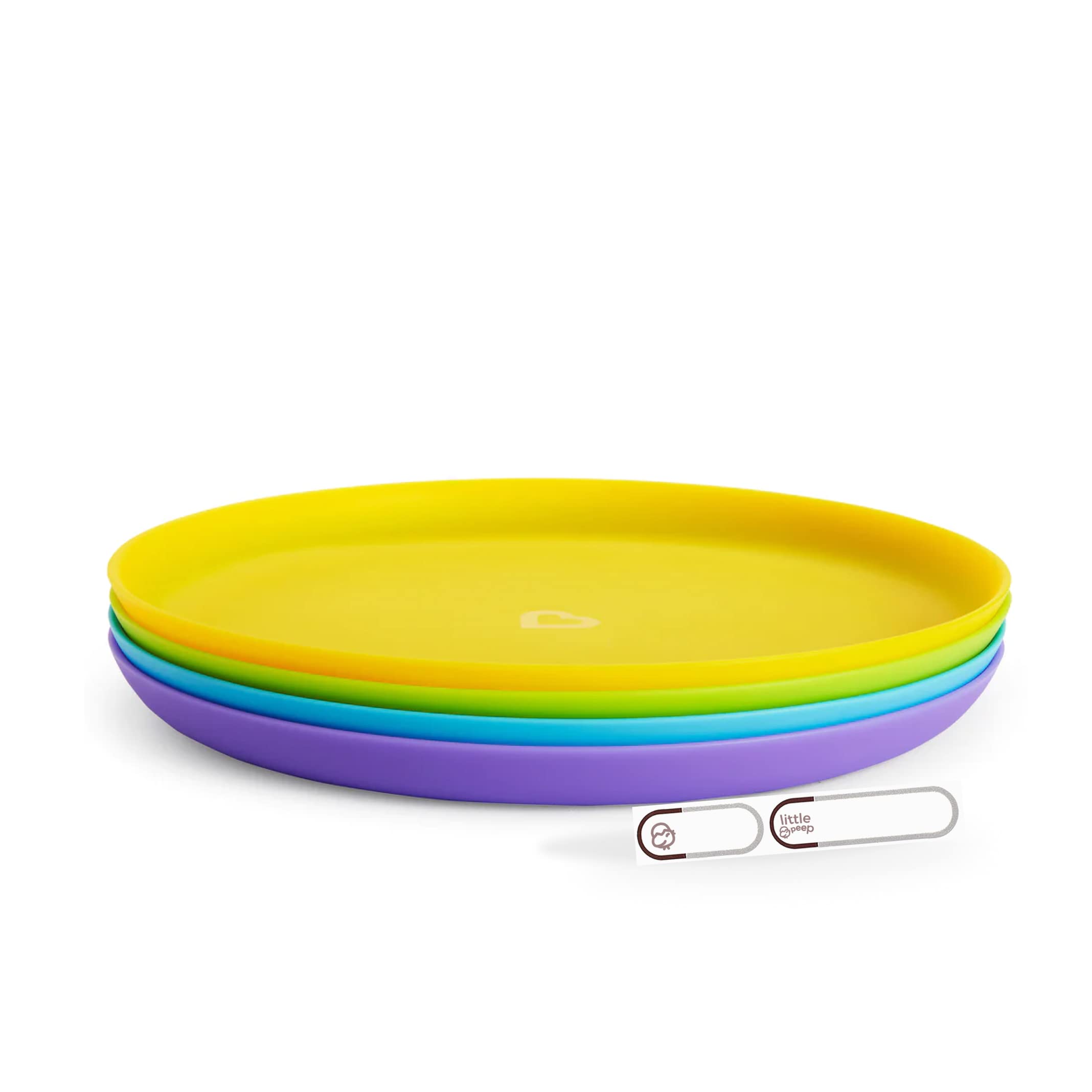 Munchkin Children's Plate Set (4 Pieces) BPA-Free, Microwave and Dishwasher Safe