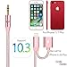 UNOOE 43RFVCVGH iPhone 7 Car Aux Cord, Lightning to 3.5mm Aux Audio Cable 3ft Male to Male Auxiliary Cable with Extender Charger Adapter Cord for Car, Home Stereo Hi-Fi Speaker, Rose Gold