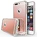 iPhone 7 Plus Mirror Case for Women Girl, Q-Shox [Rose] [Love Series] Luxury Makeup Soft Flexible Case for iPhone 7 Plus