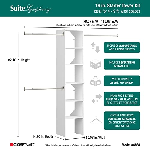 ClosetMaid SuiteSymphony Wood Closet Organizer Starter Kit with Tower