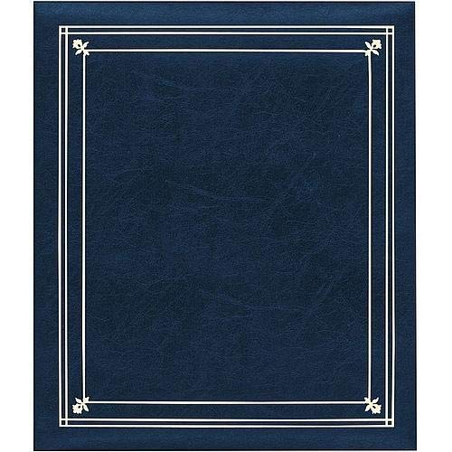 Pioneer Post Bound, Clear Pocket Photo Album with Solid Color Covers, Holds 12-5x7" And 4-8" X 10" Photos, Color: Navy Blue.