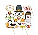 Photo Booth Props, Coxeer 20Pcs Photo Booth Props Kit DIY Kit Maple Leaf Turkey Thanksgiving Props
