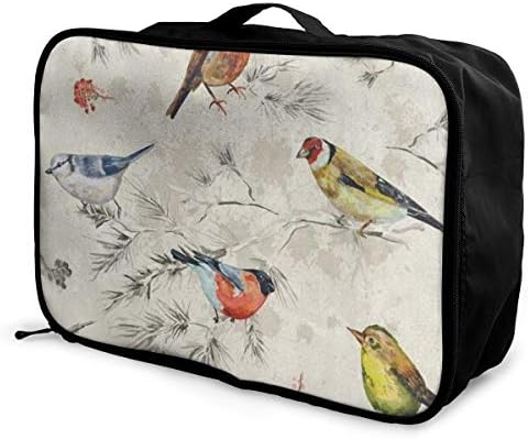 Luggage Bag Travel Duffel Bag Waterproof Watercolor Forest Bird Lightweight Large Capacity Portable Storage Bag