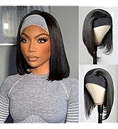 Luyou Headband Wig,BoB Headband Wig Human Hair,Glueless Human Hair Wigs for Women,10 Inch Straigh...
