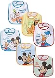 Baby Essentials Baby-Boys Newborn 6 Pack Mickey Mouse and Friends Bibs, Assorted, One Size