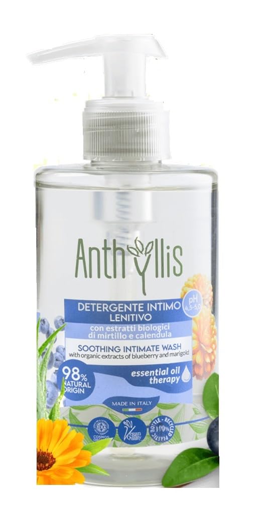 Anthyllis Organic Intimate Wash – Natural Feminine Hygiene Cleanser, pH-Balanced, Gentle Daily Care for Sensitive Skin, Free from Parabens & Sulphates, Eco-Friendly Formula (Single)