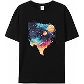 Futuregrace Graphic Men's T-Shirt Universe Planet and Stars Printed Cotton Top Short Sleeve XL Black Basic Casual Tee