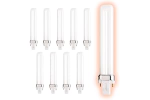 GoodBulb 13 Watt CFL Light Bulbs | 2 Pin GX23 Base 4100K Cool White | 13W High Output 800 Lumens | Single Tube Compact Fluorescent Light Bulbs Plug-in | 10 Pack