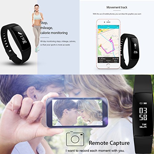 Fitness Tracker with Heart Rate/Blood Pressure Monitor, Waterproof Sports Activity Tracker Female Physiological Cycle Reminder Pedometer Sleep Monitoring Smart Bracelet for Android Phone and IOS