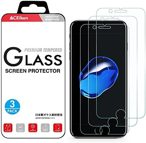 CaseBank iPhone 8 Plus 7 Plus Screen Protector Tempered Glass, Crystal Clear, 9H Hardness, 3D Touch Compatible, Glass Screen Protector for Apple iPhone 8 Plus i Phone 7 Plus 5.5"(3-Pack)