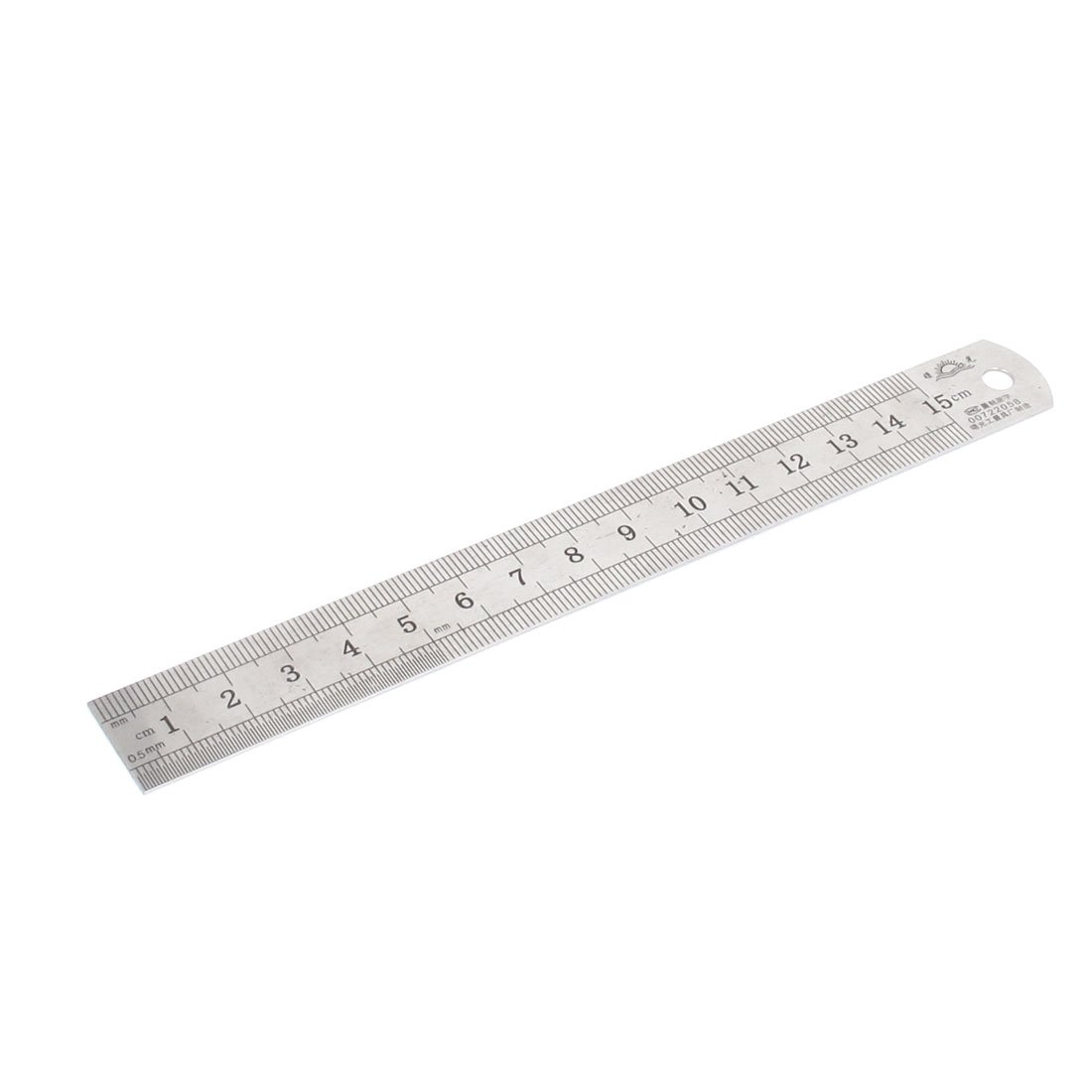 Sourcingmap Metal 15cm 6 Inches Metric Dual Side Marked Straight Ruler 17cm x 2cm