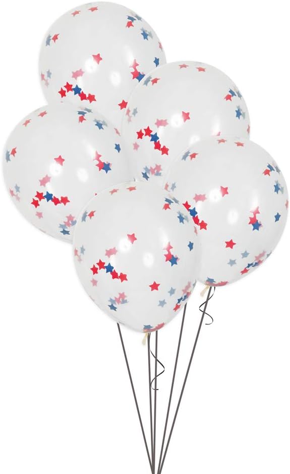 Unique Party57083 - 16" Star Confetti Balloons, Pack of 5