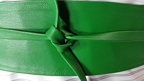 VIKTOR SABO Handmade OBI KELLY Green Leather For Waist Line Up To 36/91.4 cm XL+