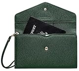 Krosslon Rfid Passport Holder Wristlet Travel Wallet Trifold Documents Organizer Slim Purse, Fit US UK CA Passport Cover Best Traveling Accessories for Women, Dark Green(8#)