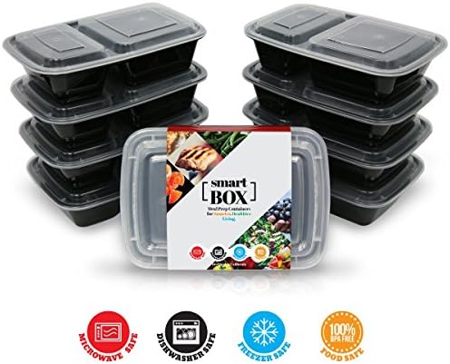 The Smart Box - Tupperware Containers - Reusable Bento Box And Meal Prep Containers With Compartments. Reusable, BPA Free, Microwave Dishwasher Freezer Safe