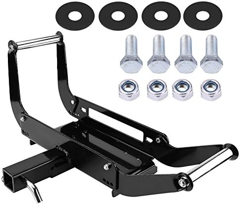Winch Mounting Plate, Foldable Winch Mounting Bracket Mount Plate Cradle 8000lb-13000lb for Truck Trailer ATV 4WD 2" Hitch Receiver