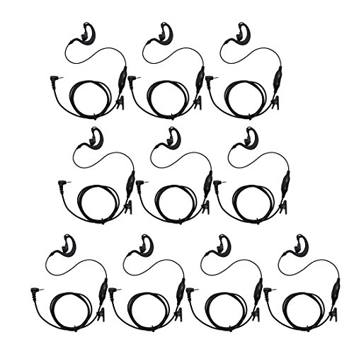GoodQbuy 10Pcs Clip Ear Headset/Earpiece Mic For Uniden GMR 2 Two Way Radio Walkie Talkie